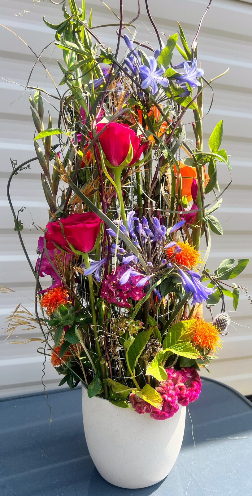 Contemporary floristry design representing creative business mentoring