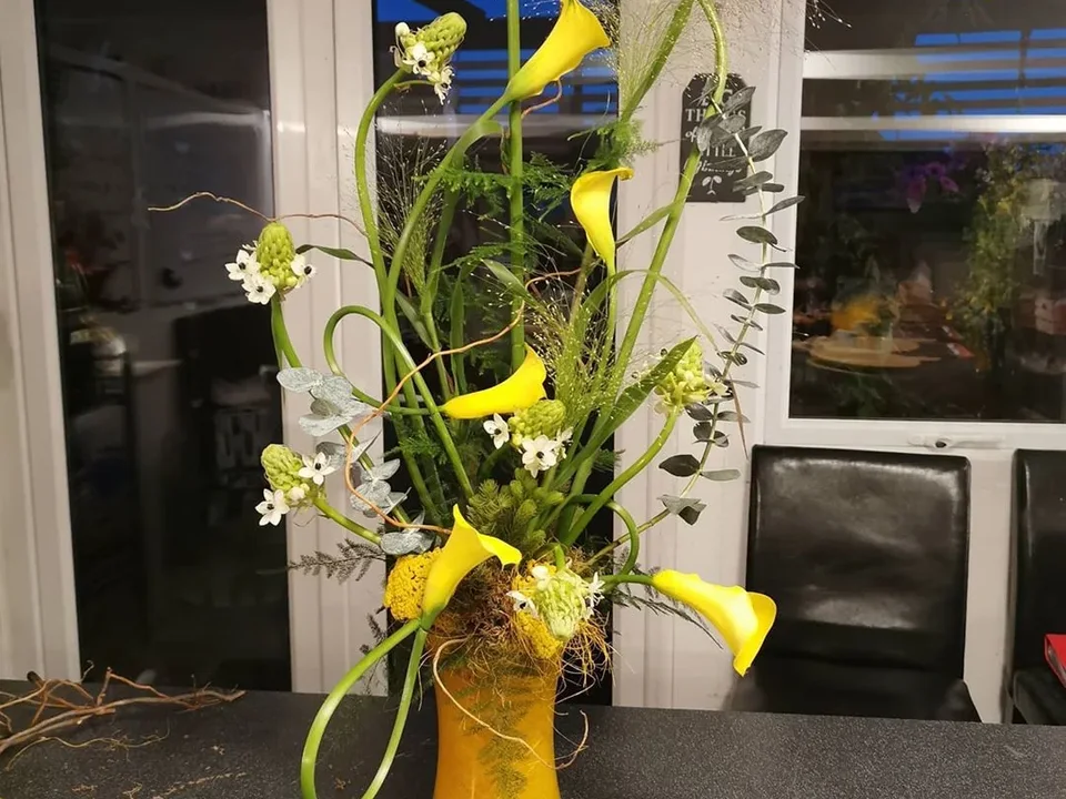 Yellow and green reception arrangement