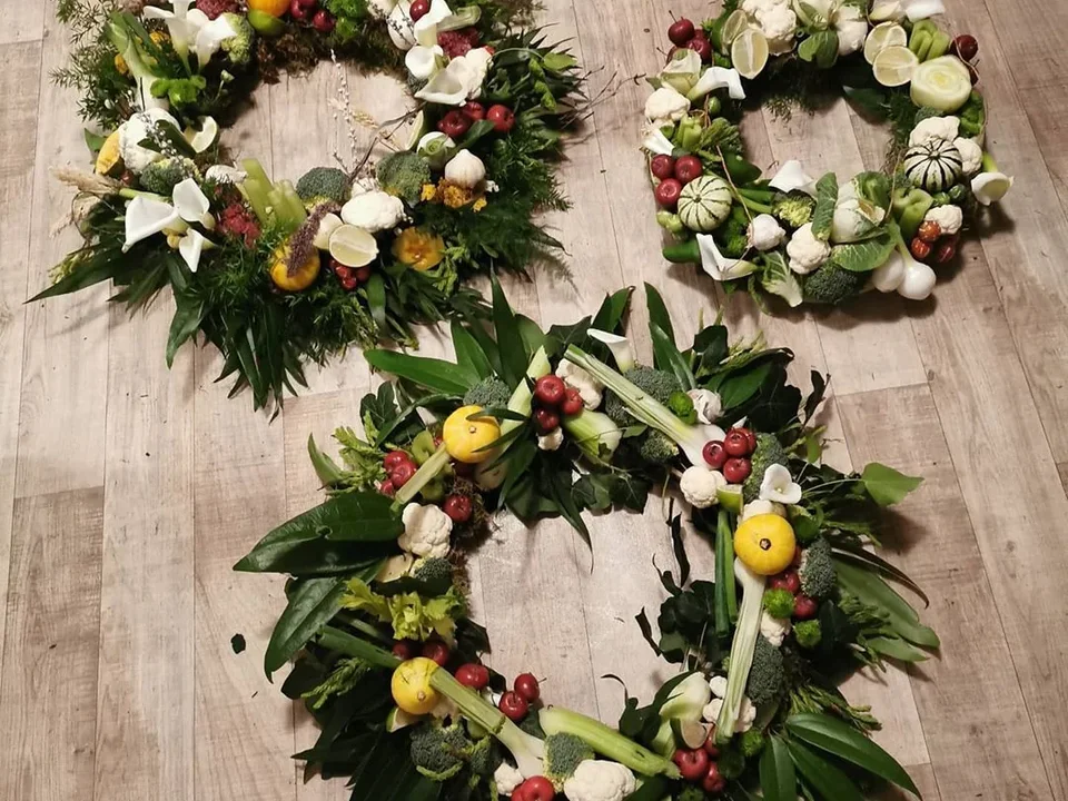 Bespoke green and white letter tribute